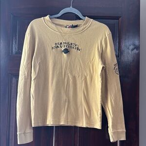 Harley Davidson Yellow Long Sleeve Shirt 100% cotton